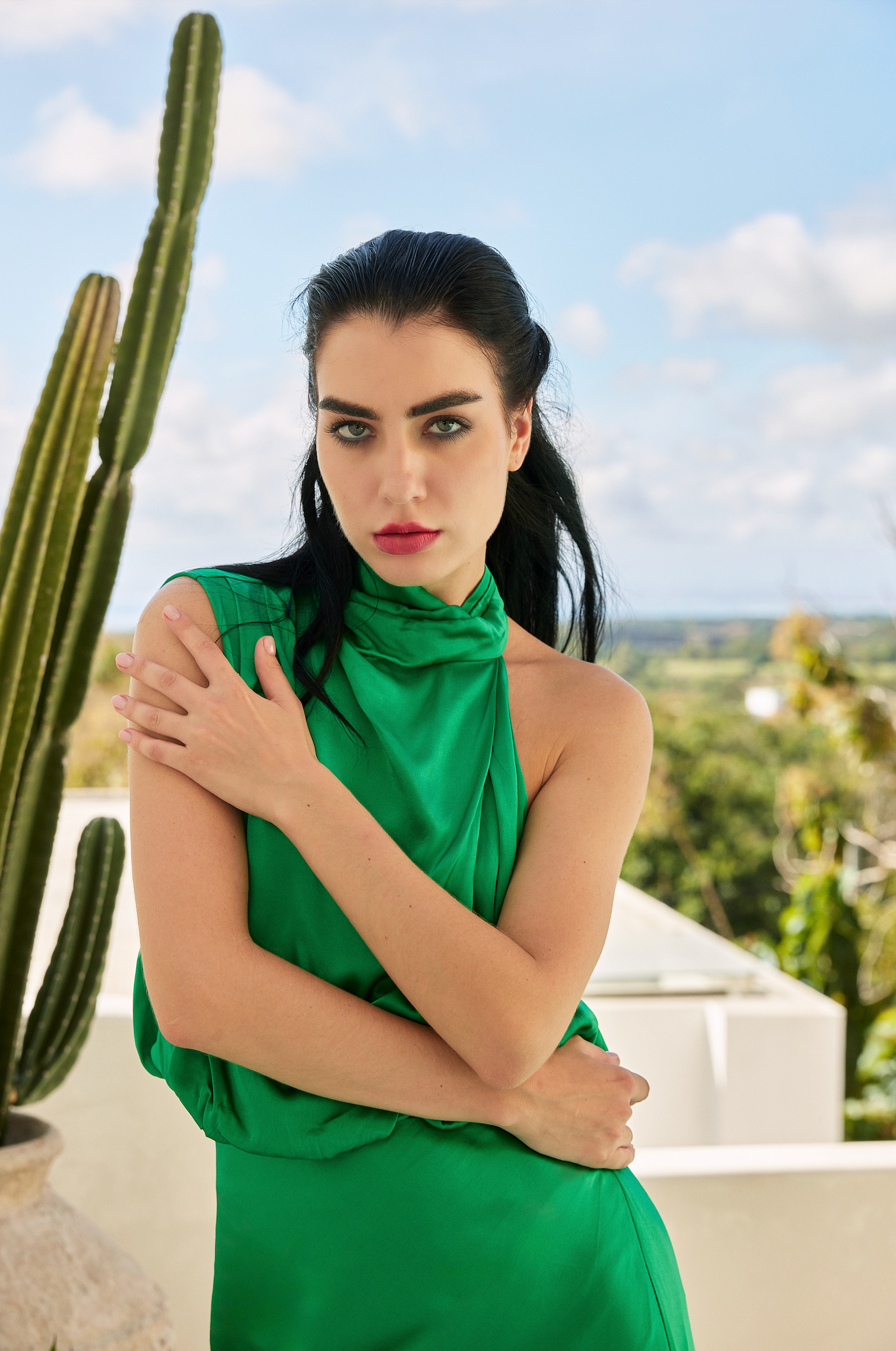 EMERALD EVE SILK SKIRT