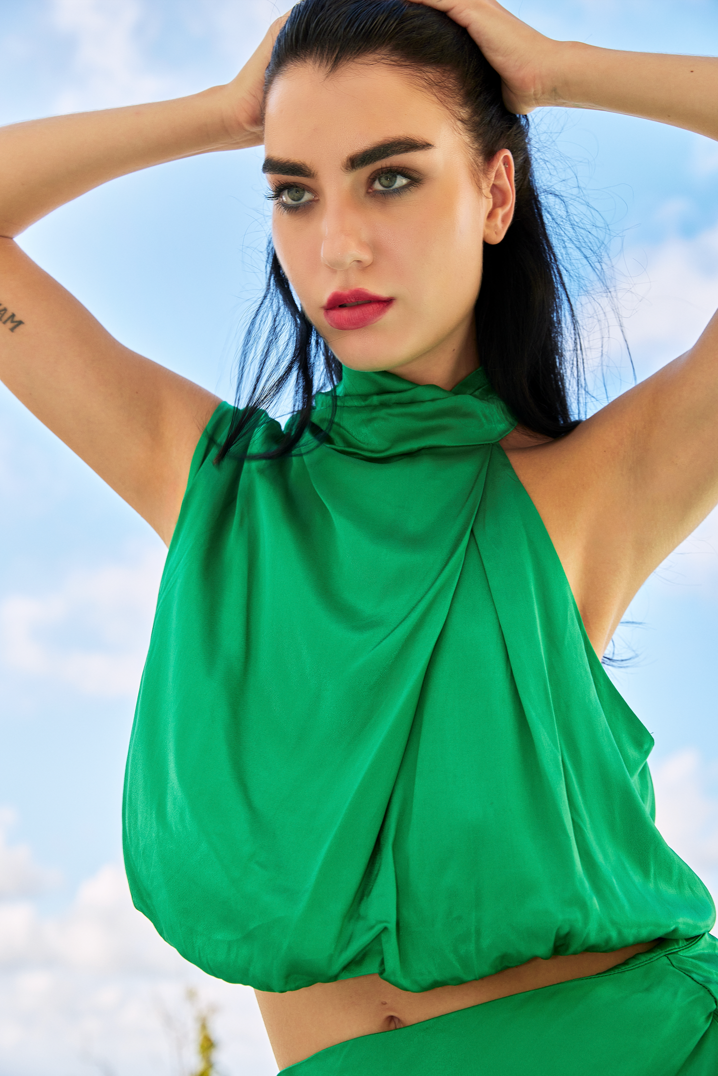 EMERALD EVE SILK SKIRT