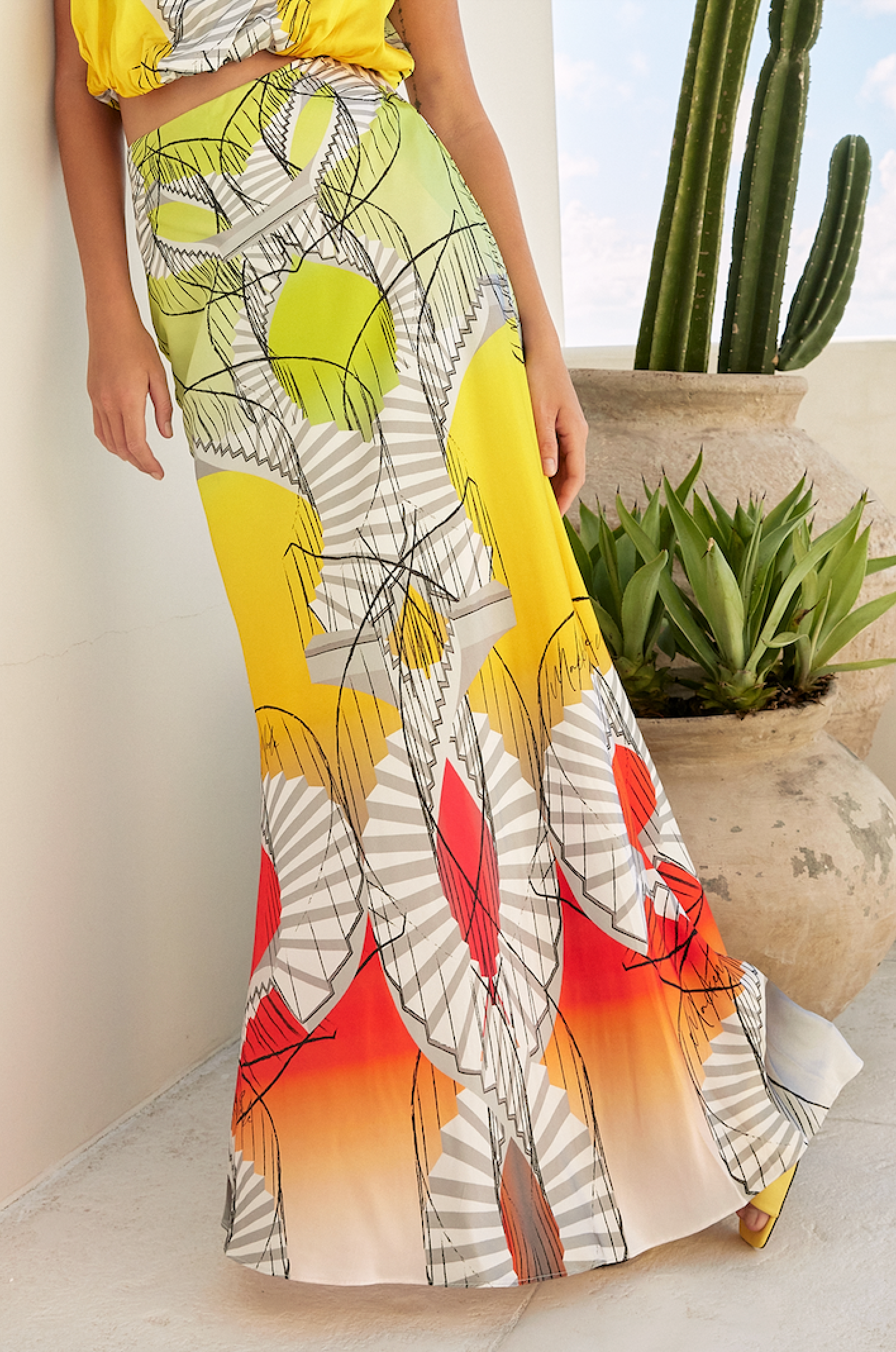 STAIRCASE SILK SKIRT
