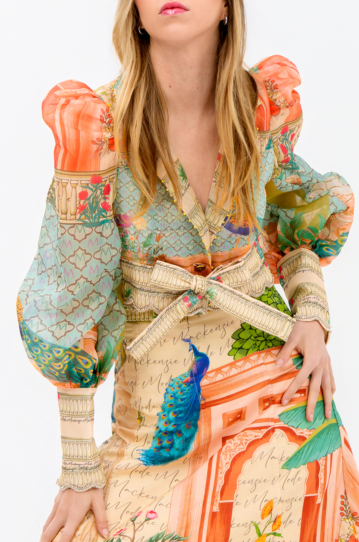 Coral Peacock Blouse