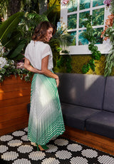 Emerald Pleated Squares Skirt
