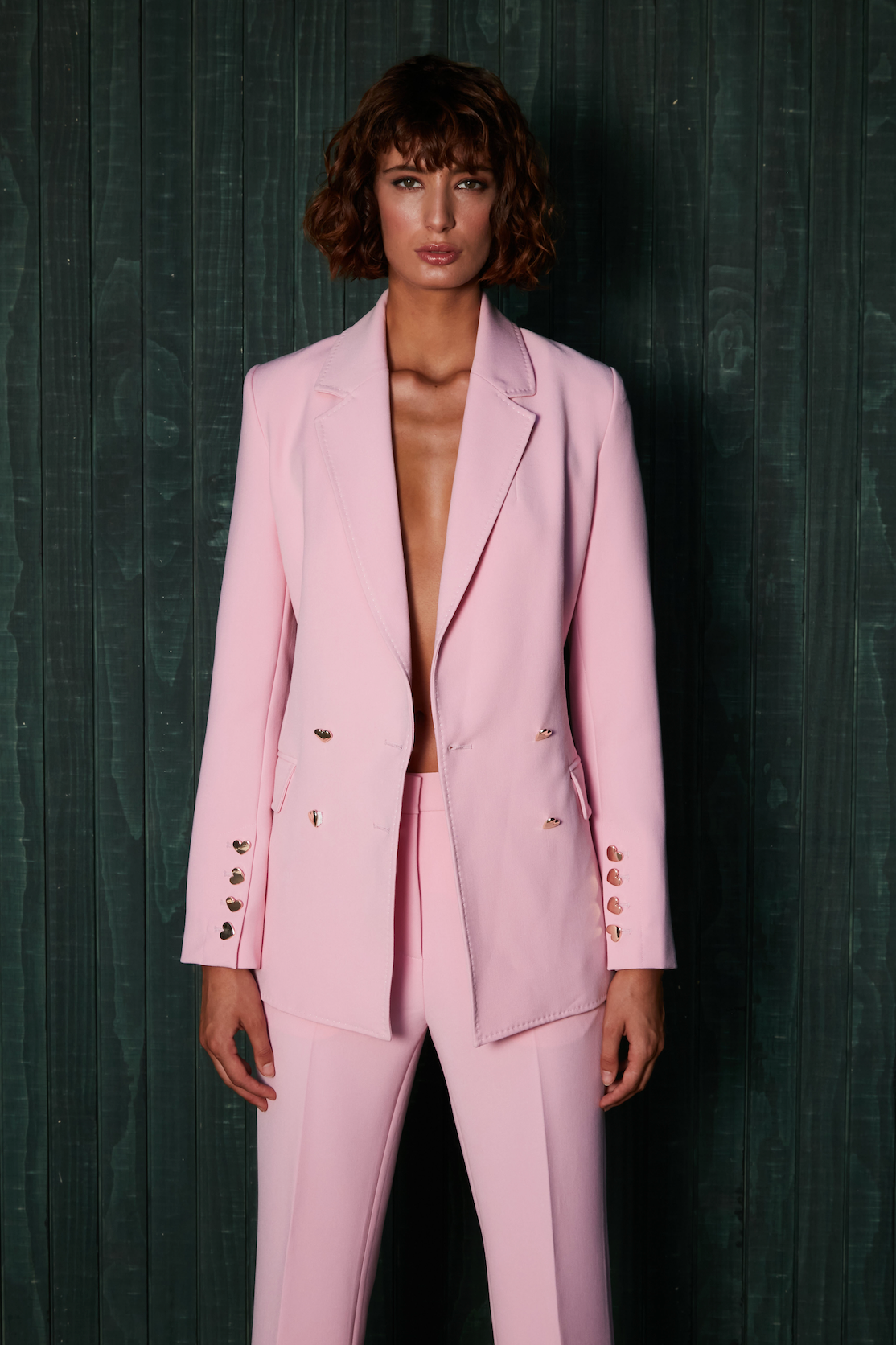 Golden Heart Suit Jacket - Pink