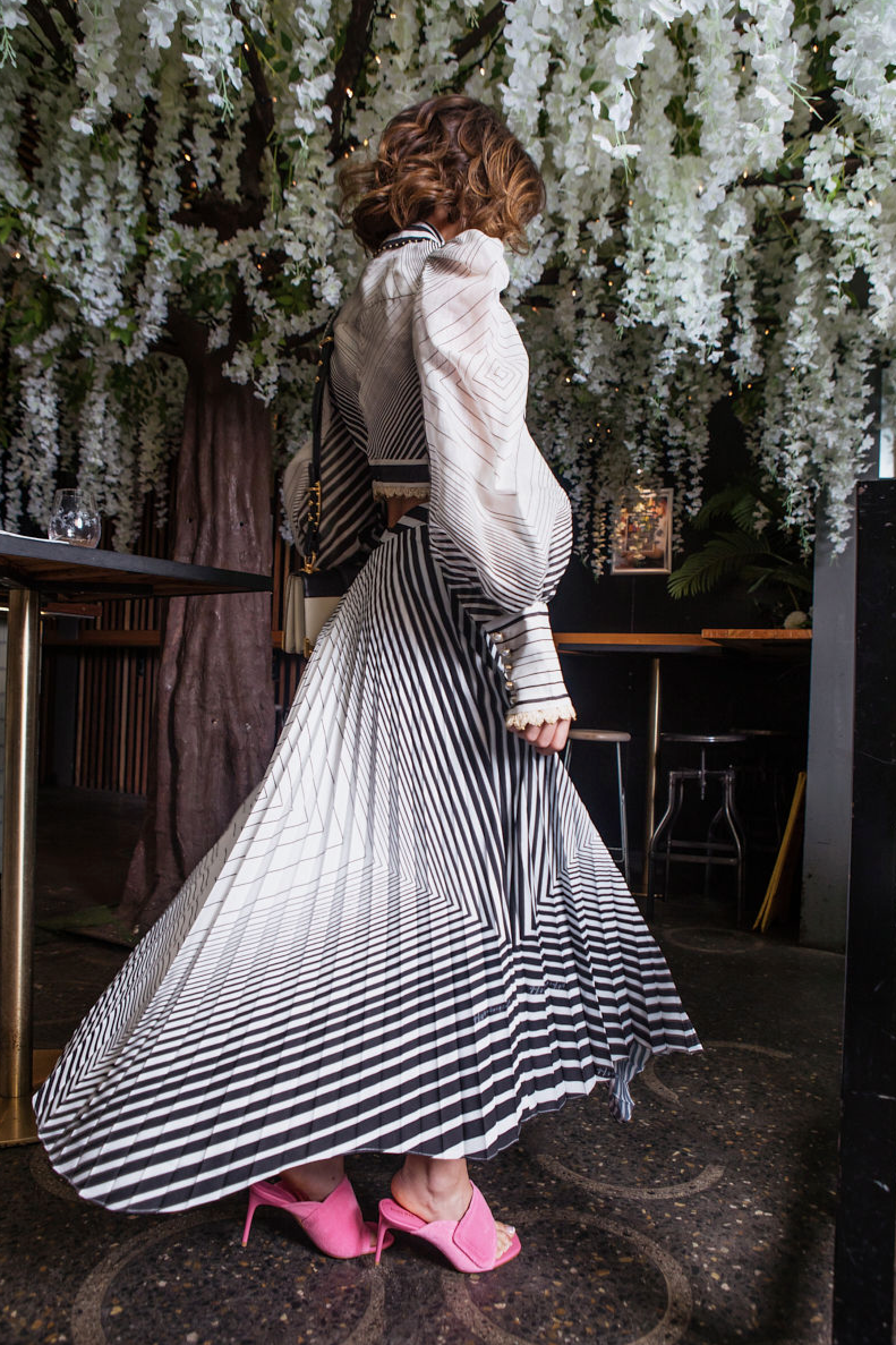 Black & White Pleated Squares Skirt