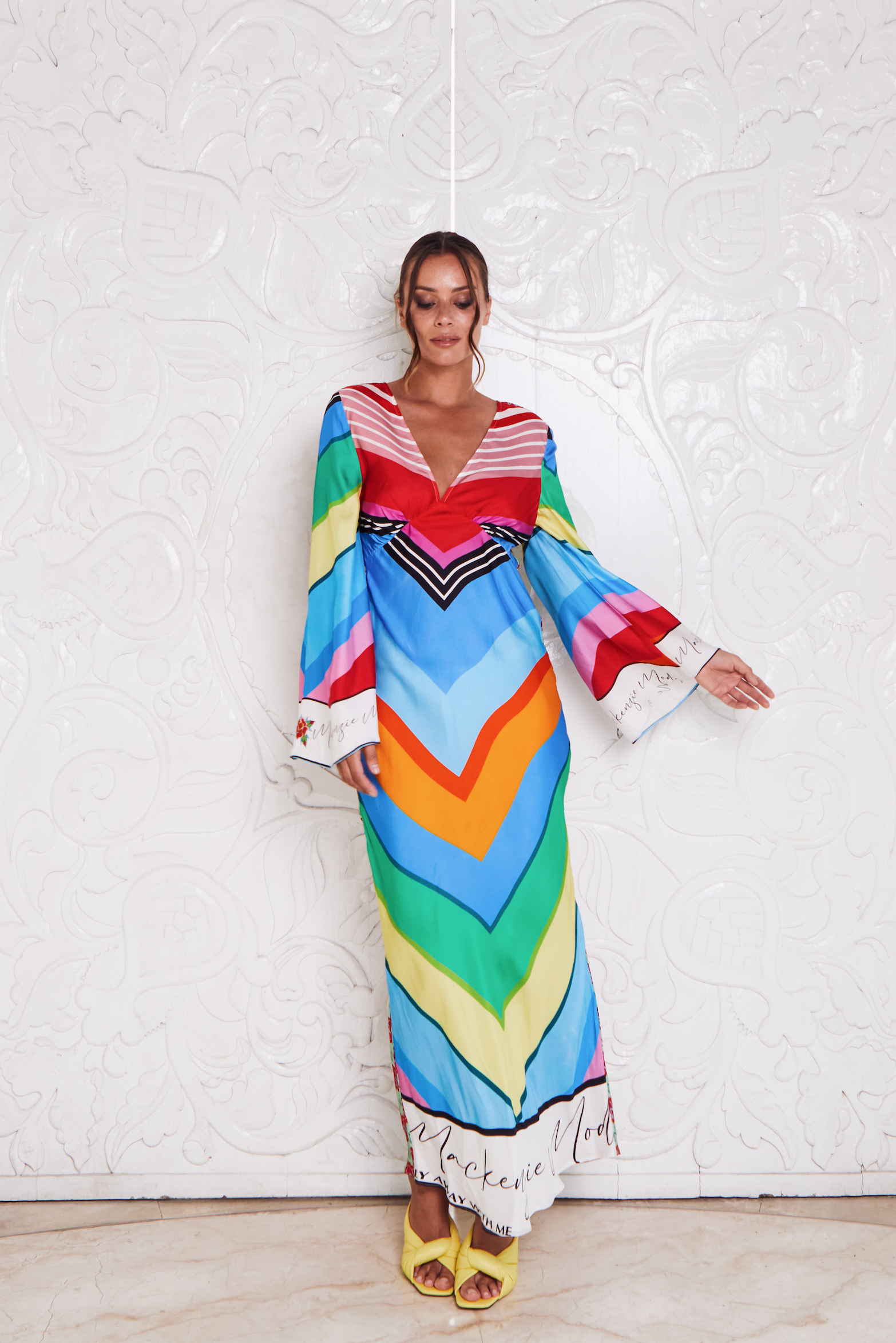 VALENCIA SILK MAXI ~ RAINBOW STRIPE