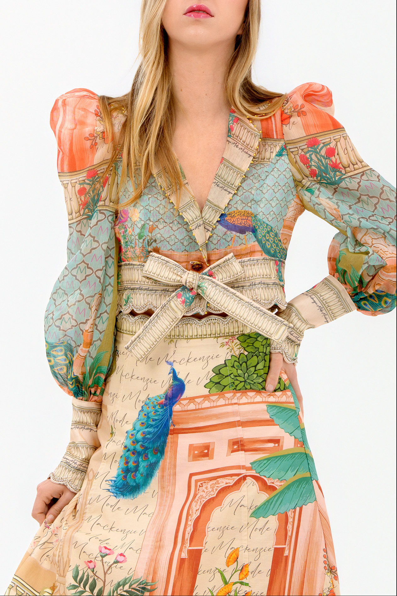 Coral Peacock Blouse