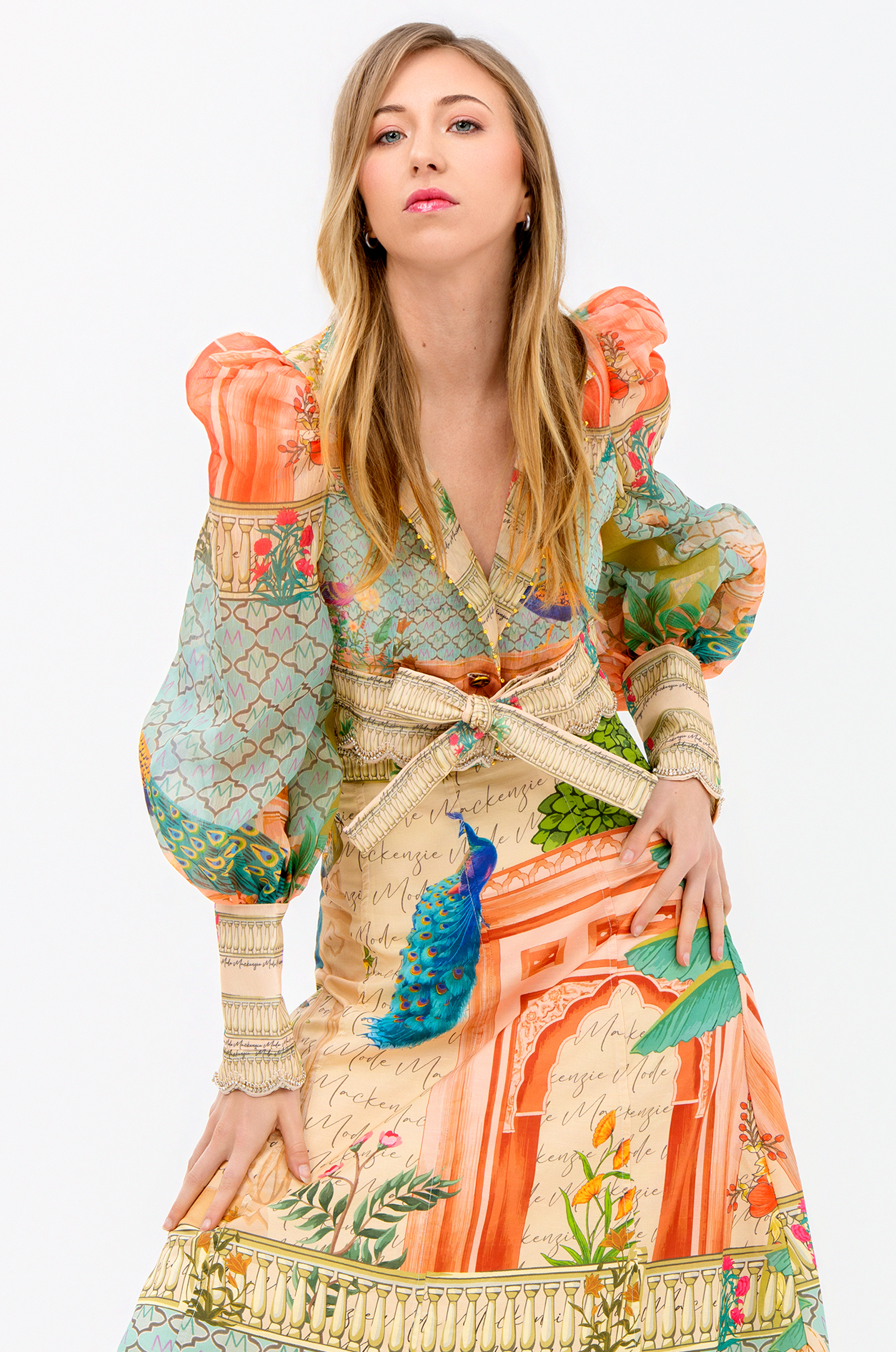 Coral Peacock Blouse