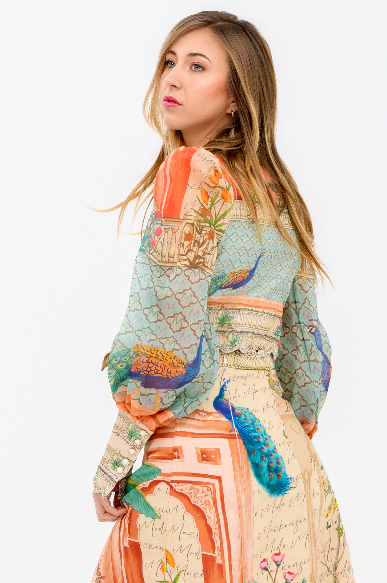 Coral Peacock Blouse