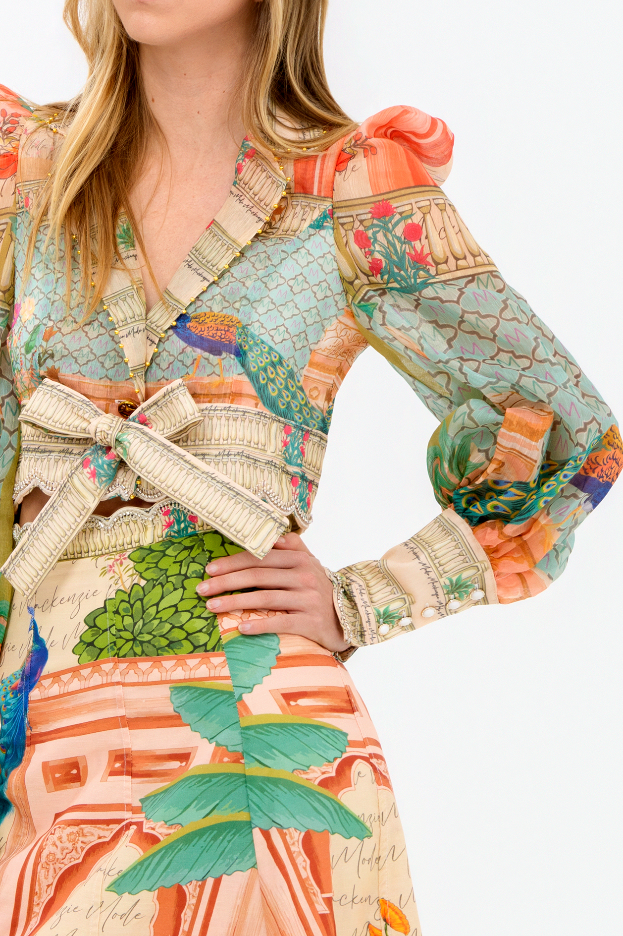 Coral Peacock Blouse