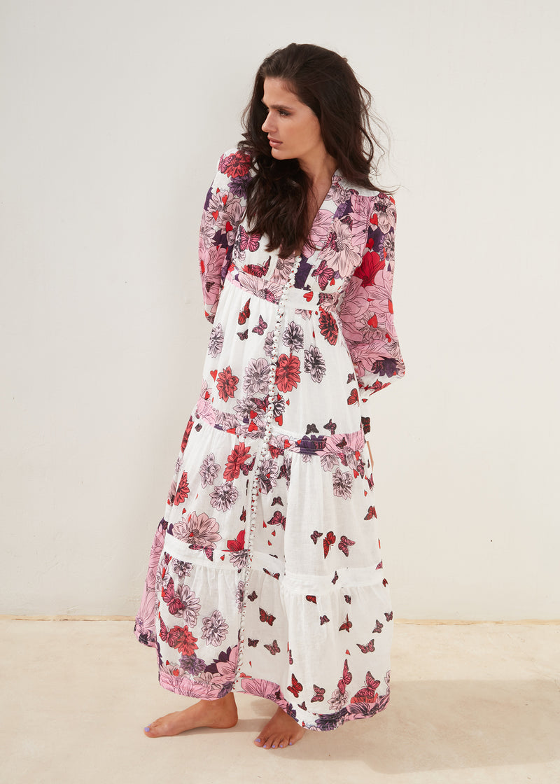 Dynasty Maxi Dress - PINK BUTTERFLY